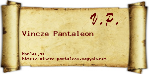 Vincze Pantaleon névjegykártya